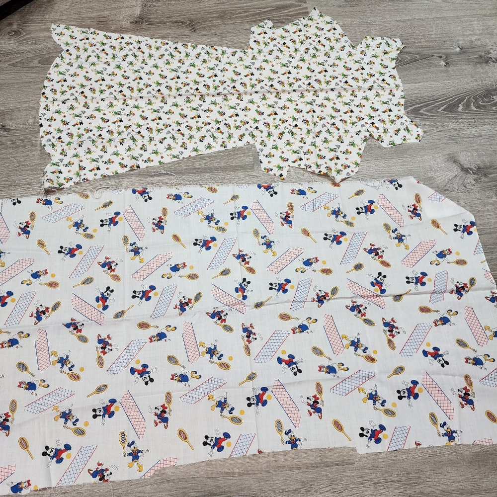 VINTAGE 80s / 90s DISNEY Mickey Mouse Fabric Set